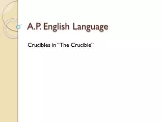 A.P. English Language