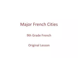 Major French Cities