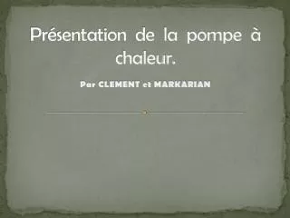 pr sentation de la pompe chaleur