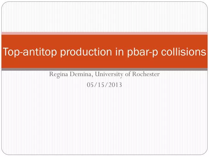 t op antitop production in pbar p collisions