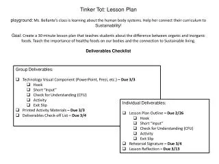Tinker Tot: Lesson Plan