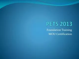 PETS 2013