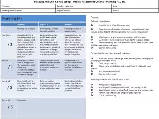 Planning (P)