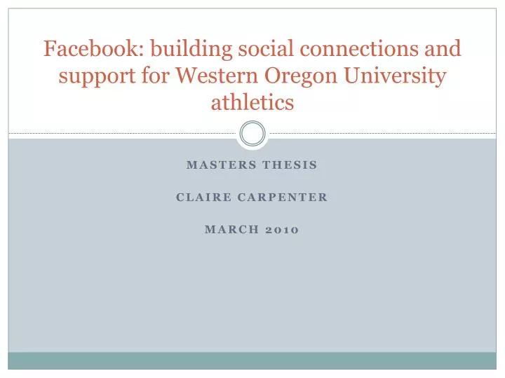 facebook building social connections and support for western oregon university athletics