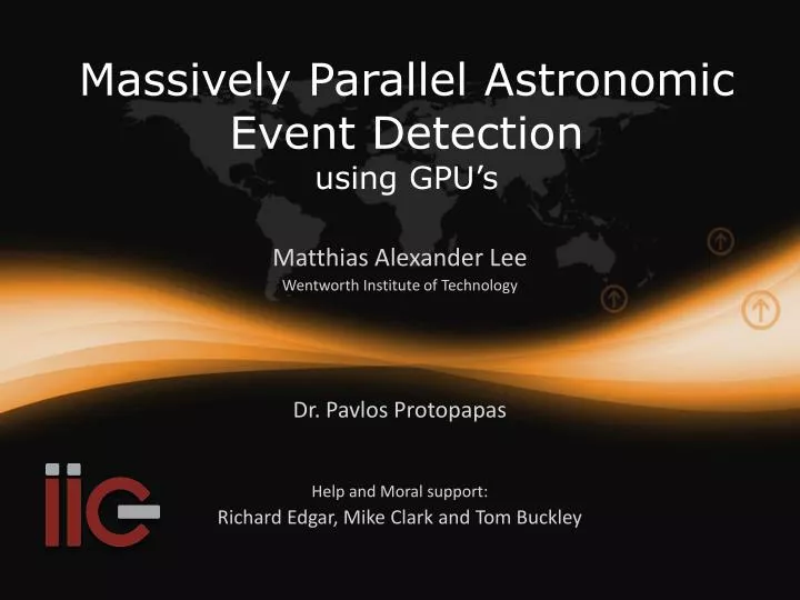 massively parallel astronomic event detection u sing gpu s