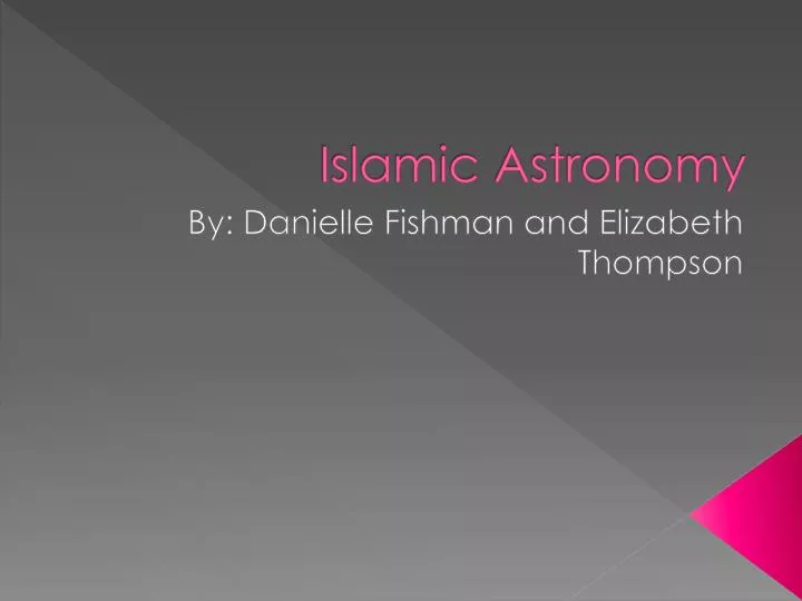 islamic astronomy