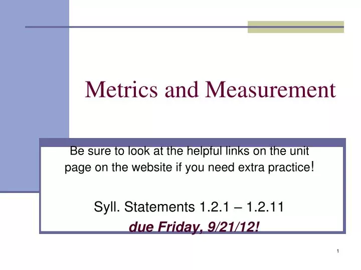 metrics and measurement