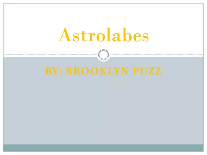 astrolabes