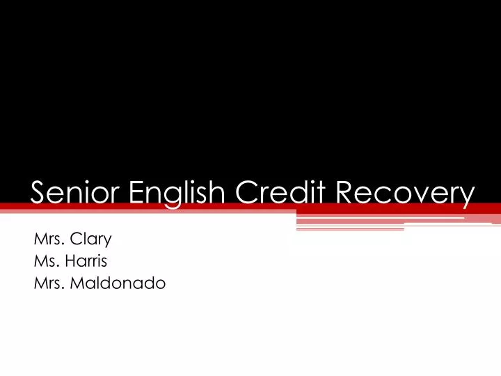 senior english credit recovery