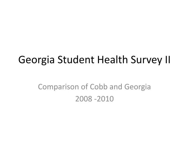 georgia student health survey ii