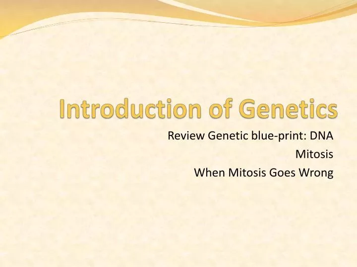 introduction of genetics