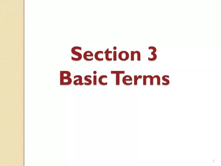 section 3 basic terms