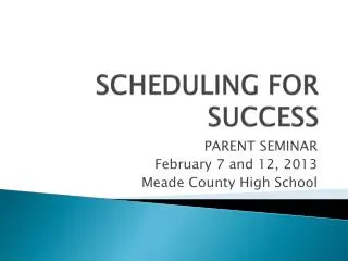 SCHEDULING FOR SUCCESS