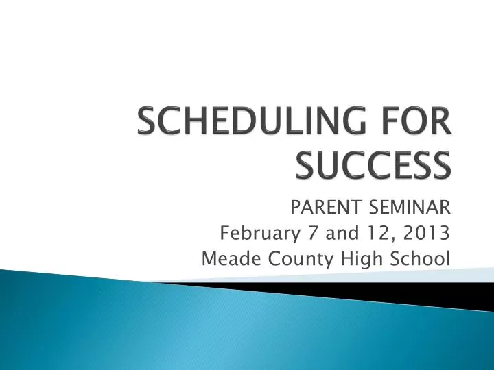 scheduling for success