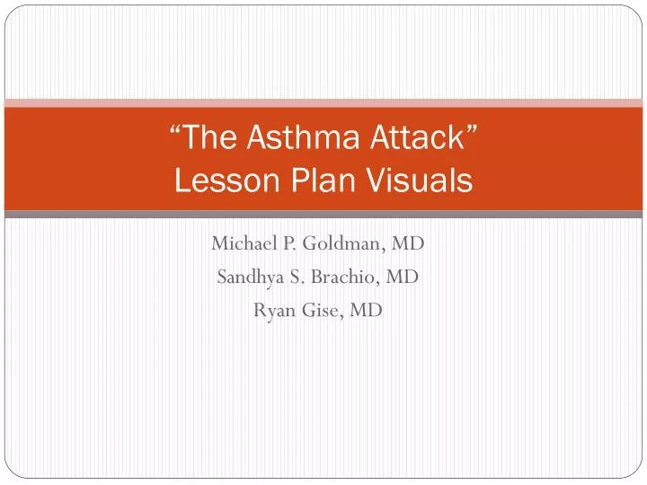the asthma attack lesson plan visuals
