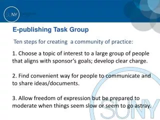 E-publishing Task Group