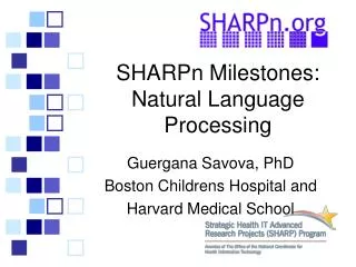 SHARPn Milestones: Natural Language Processing