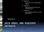 Data Model and Required Datasets - slide 1