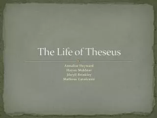 The Life of Theseus