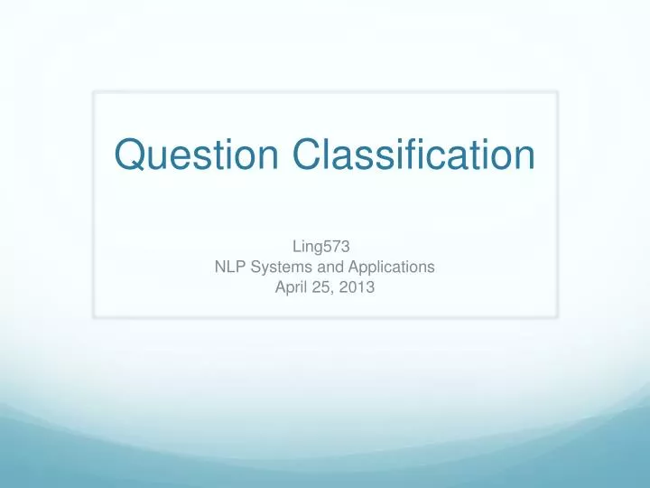 question classification