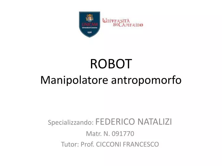 robot manipolatore antropomorfo