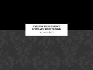 Harlem renaissance literary time period