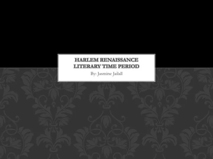 harlem renaissance literary time period