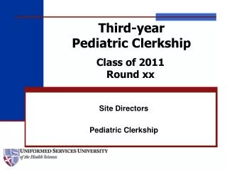 Site Directors Pediatric Clerkship