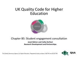 The Quality Assurance Agency for Higher Education. Registered charity numbers 1062746 and SC037786