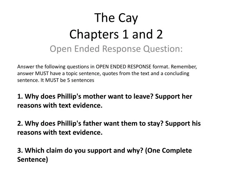 the cay chapters 1 and 2