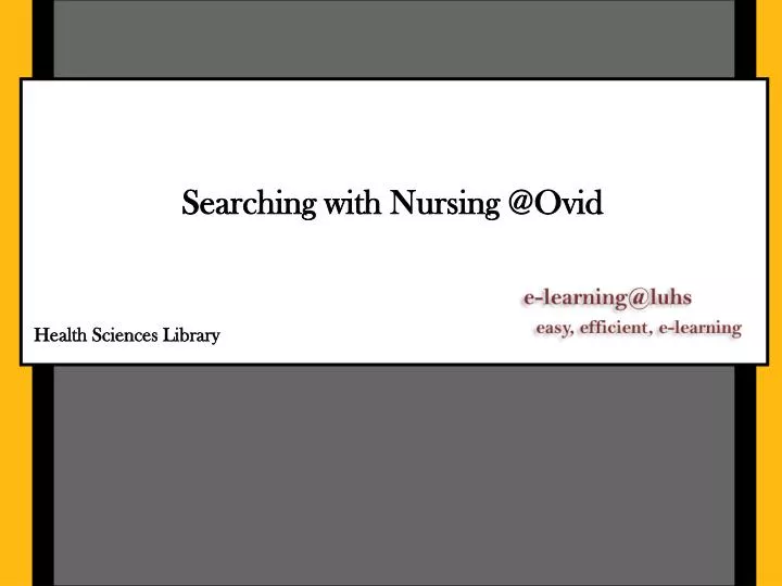 searching with nursing @ovid