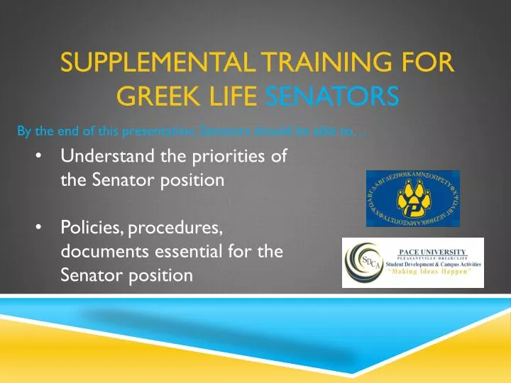 supplemental training for greek life senators