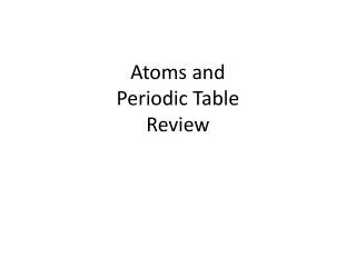 atoms and periodic table review