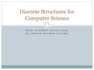 Discrete Structures for Computer Science