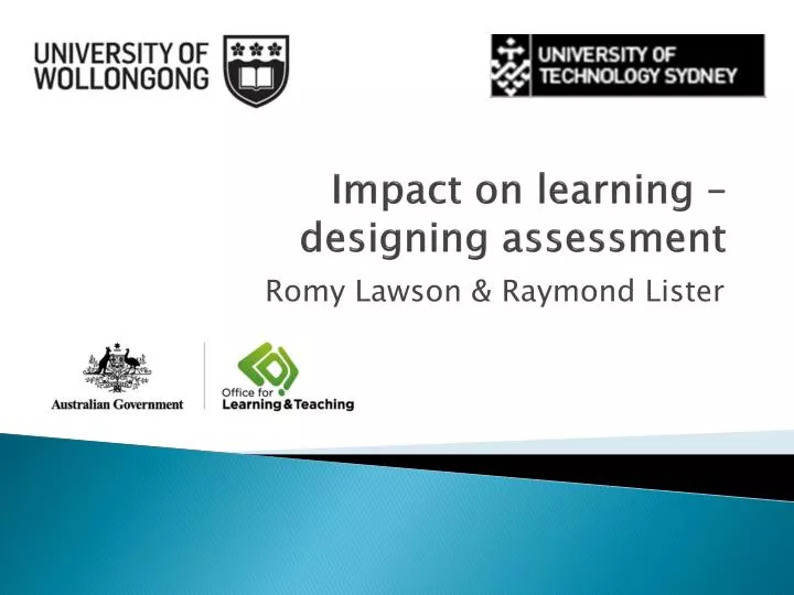 impact on learning designing assessment