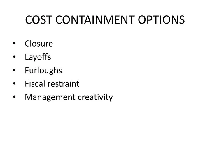 cost containment options