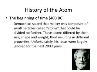 history of the atom