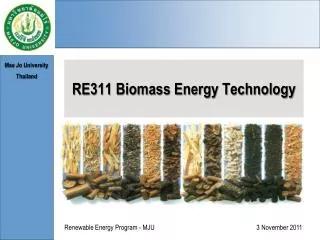 RE311 Biomass Energy Technology
