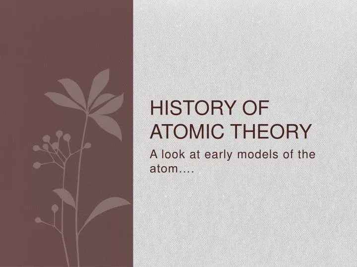 history of atomic theory