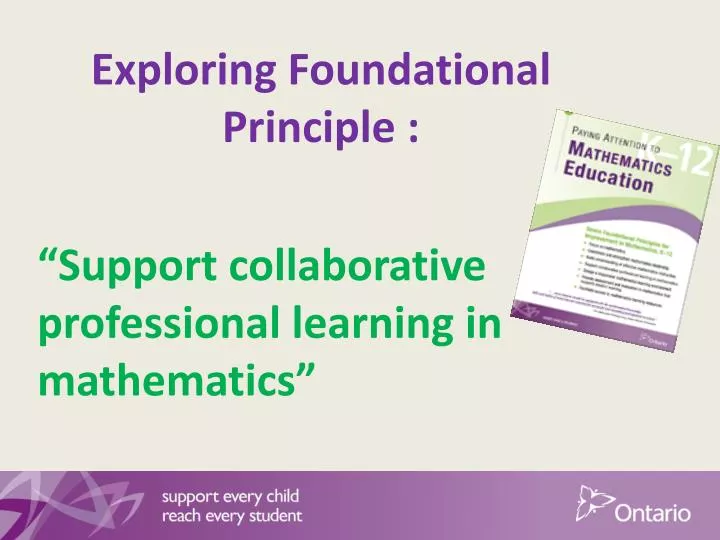 exploring foundational principle support collaborative professional learning in mathematics