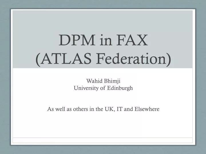 dpm in fax atlas federation