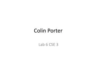 Colin Porter