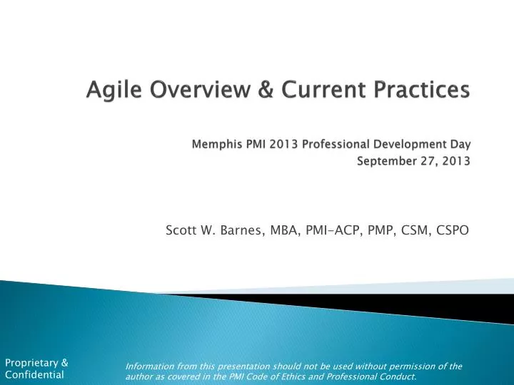 agile overview current practices memphis pmi 2013 professional development day september 27 2013