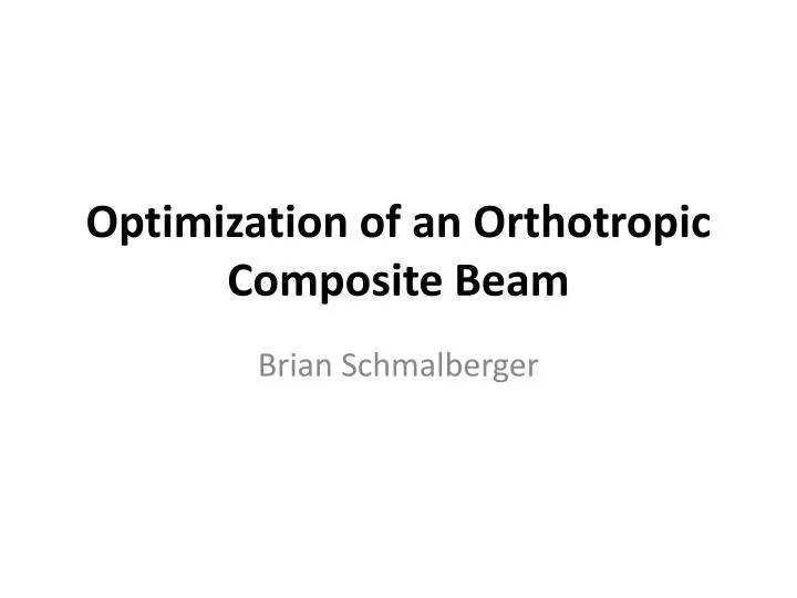 optimization of an orthotropic composite beam
