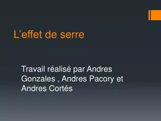 l effet de serre