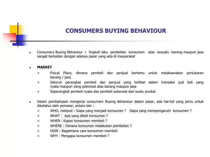 consumers buying behaviour