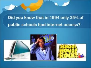 Did you know that in 1994 only 35% of public schools had internet access?