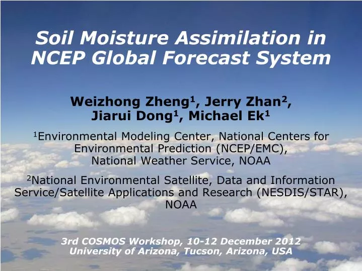 soil moisture assimilation in ncep global forecast system