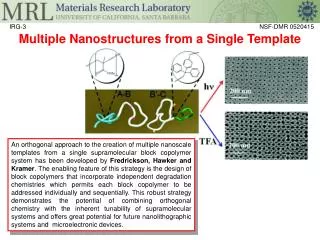 Multiple Nanostructures from a Single Template