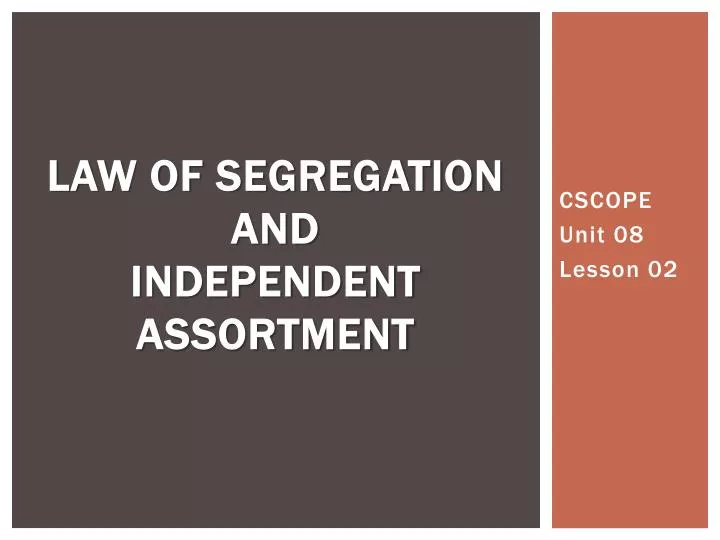 law of segregation and independent assortment